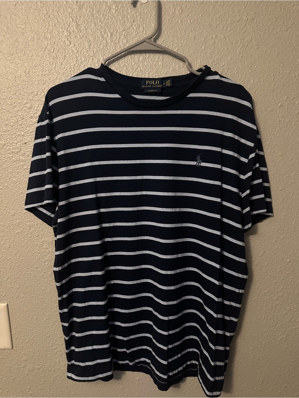Polo by Ralph Lauren Navy & Light Blue Striped Crew Tee